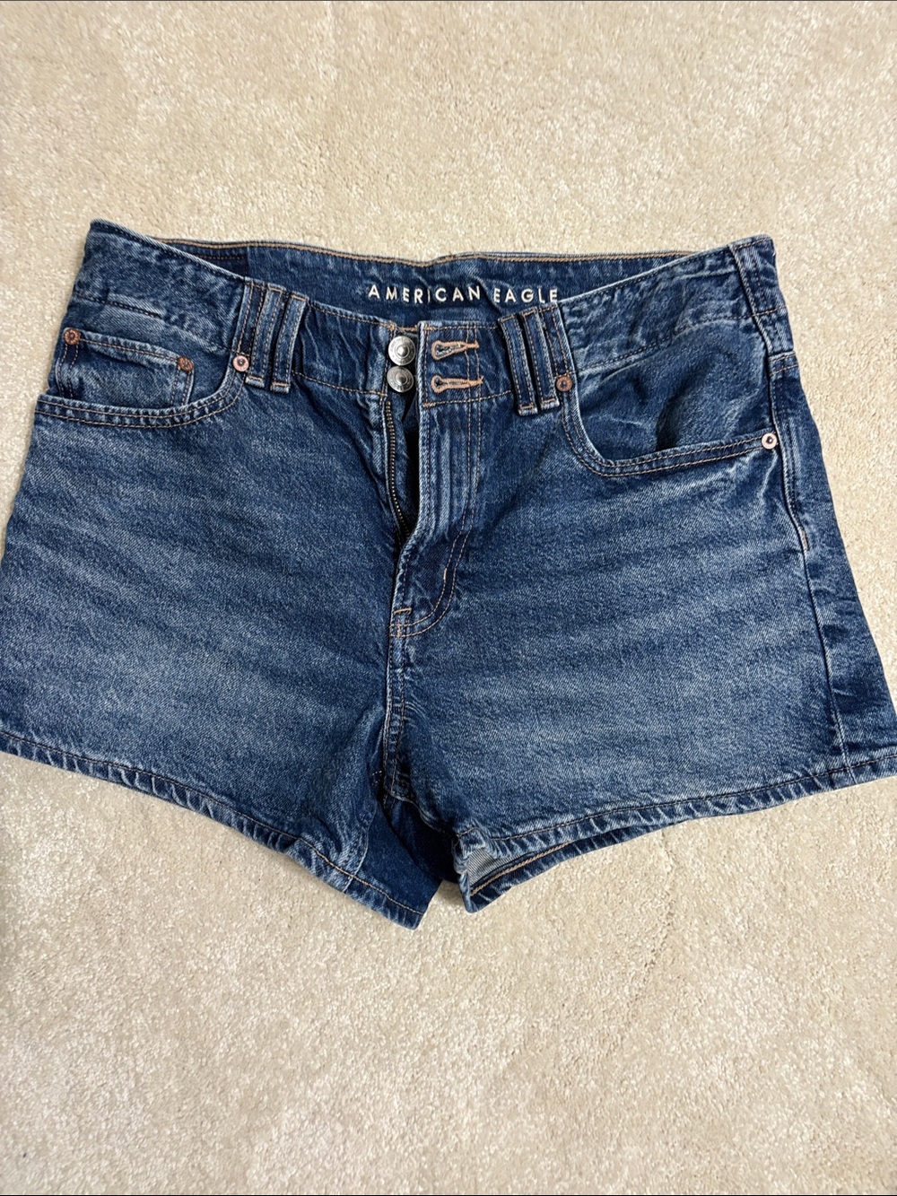 American Eagle Outfitters Indigo High-Rise Denim Shorts